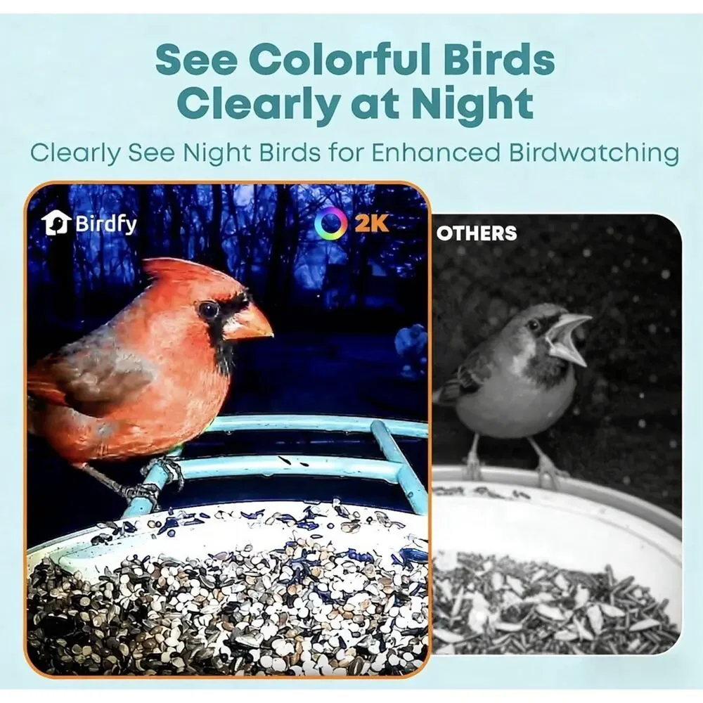 Netvue Birdfy Smart Bird Feeder with 2K AI Camera, Auto Capture Videos & Motion